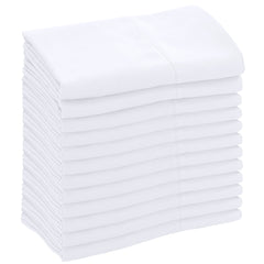Royale Linens White Cotton Pillowcase Set - Bed Pillow Cover - 100% Cotton- Bulk Pillow Cases - Soft & Cozy- Envelope Closure-Hotel Quality Pillow Case Pack of 12 (, White)