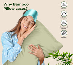 Royale Linens Cooling Pillow Cases Set of 2-100% Rayon Derived from Bamboo Cooling Pillowcase for Hot Sleepers - Soft & Silky Pillow Covers with Envelope Closure (Sage Green)