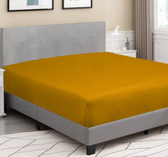 Royale Linens 300 Thread Count 100% Long Staple Combed Cotton Fitted Sheet - Super Soft Deep Pocket Sheet - Yellow Fitted Sheet Size - Fitted Sheet Only - Elastic Sheet (Yellow)