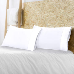 Royale Linens Pillowcase Set of 2 - Bed Pillow Cover  - White Pillowcases - 1800 Brushed Microfiber, Wrinkle & Fade Resistant - Soft & Cozy- Pillow Case ( White)