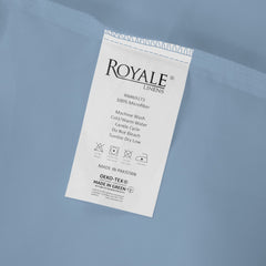 Royale Linens Fitted Sheet - Brushed Hotel Quality 1800 Ultra-Soft Wrinkle & Fade Resistant - Bottom Sheet - Deep Pocket Stretches Up to 16" - Fitted Sheet Only - Elastic Sheet (Lake Blue)