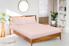 Royale Linens Fitted Sheet - Brushed Hotel Quality 1800 Ultra-Soft Wrinkle & Fade Resistant - Bottom Sheet - Deep Pocket Stretches Up to 16" - Fitted Sheet Only - Elastic Sheet ( Pink)