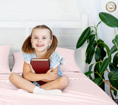 400 Thread Count 100% American Grown Cotton Flat Sheet - Cooling Sheets - Sheets - Luxury Sateen Weave - Flat Sheet Sold Separately - Soft Pink Flat Sheet Only ( Kyoto Blush)