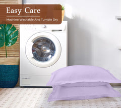Royale Linens Pillow Shams 2 Pack - Brushed 1800 Microfiber - Bed Pillow Shams, Wrinkle & Fade Resistant Soft and Cozy -Back Overlap Closure - Oxford Pillowcase ( Lavender)