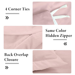 ROYALE LINENS Pink Duvet Cover - Duvet Cover Set - 3 Piece Double Brushed Duvet Covers with Zipper Closure, 1 Duvet Cover and 2 Pillow Shams ( Pink)