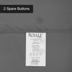 ROYALE Grey Duvet Cover - Washed Duvet Cover Set, 3 Piece Double Brushed Duvet Covers with Button Closure - 1 Duvet Cover  and 2 Pillow Shams - Comforter Cover