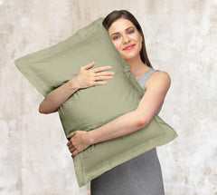 Royale Linens Pillow Shams 2 Pack -Brushed 1800 Microfiber -Bed Pillow Shams, Wrinkle & Fade Resistant Super Soft and Cozy -Back Overlap Closure - Oxford Pillowcase (Sage)