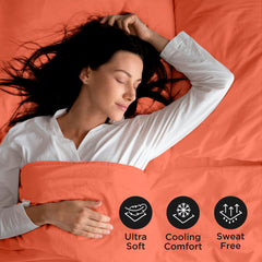 ROYALE LINENS - 4 Piece Bed Sheet - Soft Brushed Microfiber 1800 Bedding Set - 1 Fitted Sheet, 1 Flat Sheet, 2 Pillow case - Wrinkle & Fade Resistant Luxury Sheet Set (Coral)