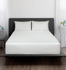 ROYALE LINENS 300 Thread Count 100% Long Staple Combed Cotton Sheet Set - 4 Piece Bed Sheet 1 Fitted Sheet, 1 Flat Sheet, 2 Pillow Cases -Breathable Cool & Crisp Percale Sheet Set ( White)