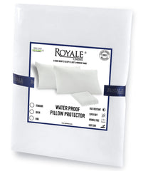 Royale Linens Waterproof Pillow protector 2 Pack - Pillow Encasement - 100% Microfiber - Zippered Closure - Pillow Case - Smooth & Breathable (Pack Of 2, White)