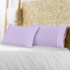 Royale Linens Pillowcase Set of 2 - Bed Pillow Cover - Pillowcases - 1800 Brushed Microfiber, Wrinkle & Fade Resistant - Soft & Cozy-Pillow Case (Lavender)
