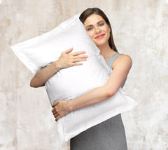 Royale Linens Pillow Shams 2 Pack - Brushed 1800 Microfiber - Bed Pillow Shams, Wrinkle & Fade Resistant Soft and Cozy - Back Overlap Closure - Oxford Pillowcase (White)