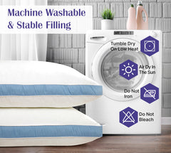 ROYALE LINENS Pillows Set of 2 -Bed Pillows for Sleeping -Cooling Pillow for Back, Stomach or Side Sleepers -Down Alternative Gusseted Pillows -Hotel Quality (, Pack of 2)