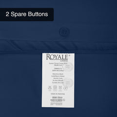 ROYALE Navy Duvet Cover- Washed Duvet Cover Set, 3 Piece Double Brushed Duvet Covers with Button Closure - 1 Duvet Cover and 2 Pillow Shams - Comforter Cover