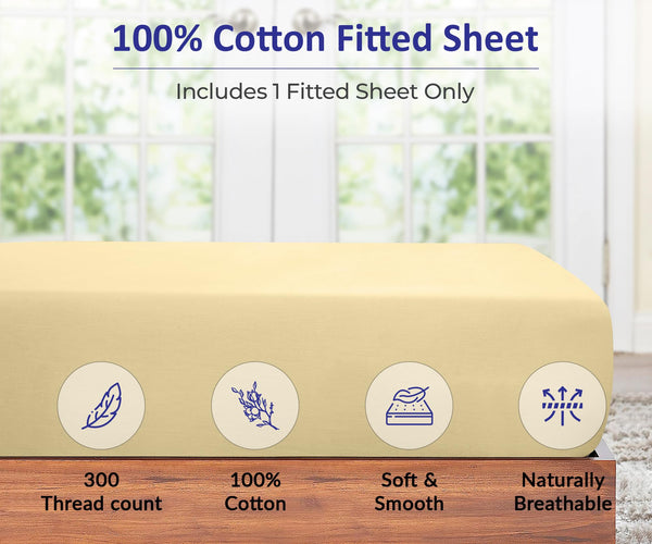 ROYALE LINENS Bettwäsche-Set 4-teilig, 300er Fadenzahl, 100% Gekämmte Baumwolle – Super Weich & Atmungsaktiv Für Erholsamen Schlaf