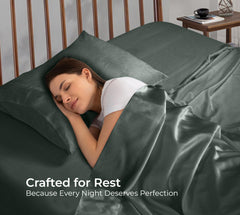 Royale Linens Bamboo Viscose Flat Sheets Only - Cooling Sheets - Organic Viscose Derived from Bamboo -  Flat Sheet Only - Top Sheet - Breathable & Silky Bedding (Grey)