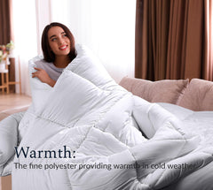 ROYALE Comforter - All Season Down Alternative Bedding Comforter - Lightweight Quilted Comforter with Corner Tabs - Ultra Soft Luxury Hotel Comforter - Box Stitched Duvet Insert (White)