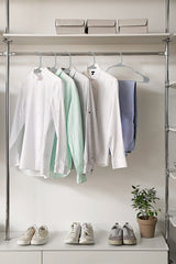 ROYALE Grey Plastic Hangers for Clothes - Heavy Duty Plastic Clothes Hanger Ideal for Everyday Standard Use - Lightweight & Space Saving Notched Plastic Hangers - Slim & Sleek Shoulder Groove