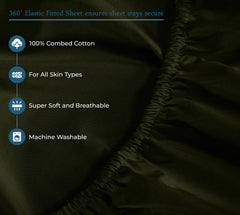 ROYALE LINENS 400 Thread Count 100% American Grown Cotton 4 Piece Sateen Sheet Set - 1 Fitted Sheet, 1 Flat Sheet, 2 Pillow case - Green Bedsheet - Cotton Sheets - ( Leaf Green)