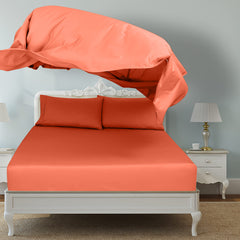 Royale Linen 2 Pack Bulk Flat Sheet Set - Top Sheet - Soft 1800 Microfiber - Wrinkle & Stain Resistant - for Hotel, Massage Table, Hospital, Dorm - Flat Sheet Sold Separately ( Coral)