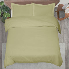 ROYALE LINENS Sage Green Duvet Cover - Duvet Cover Set - 3 Piece Double Brushed Duvet Covers with Zipper Closure, 1 Duvet Cover & 2 Pillow Shams ( SageGreen)