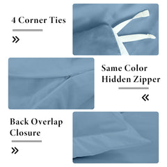 Royale Linens Lake Blue Duvet Cover - Duvet Cover Set - 3 Piece Double Brushed  Duvet Covers with Zipper Closure, 1 Duvet Cover and 2 Pillow Shams (Lake Blue)