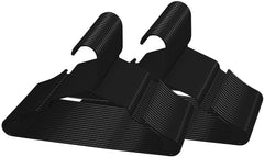 ROYALE Black Plastic Hangers for Clothes - Heavy Duty Plastic Clothes Hanger Ideal for Everyday Standard Use - Lightweight & Space Saving Notched Plastic Hangers - Slim & Sleek Shoulder Groove