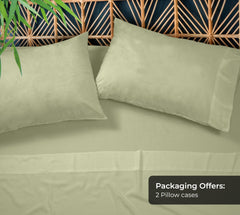 Royale Linens Cooling Pillow Cases Set of 2-100% Rayon Derived from Bamboo Cooling Pillowcase for Hot Sleepers - Soft & Silky Pillow Covers with Envelope Closure (Sage Green)