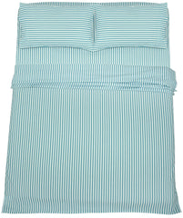 Royale Linens 300 Thread Count 100% Long Staple Combed Cotton Striped Sheet Set - 4 Piece Bed Sheet - 1 Fitted Sheet, 1 Flat Sheet, 2 Pillowcase -Cool & Crisp Sheet Set (Stripe Lake Blue)