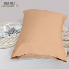 ROYALE LINENS 300 Thread Count 100% Long Staple Combed Cotton Pillowcases Set of 2 - Ultra Soft - Bed Pillow Cover - Breathable, Cool & Crisp Percale Sand Pillow Cases ( Sand)