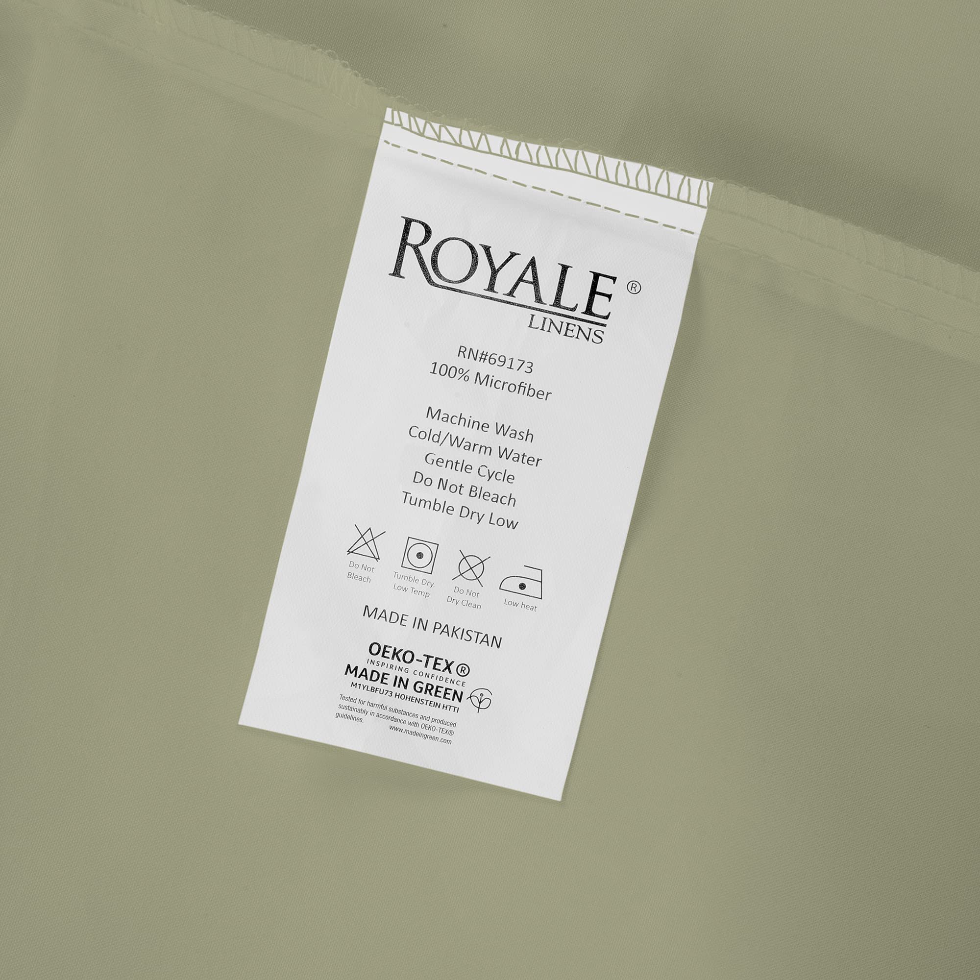 Royale Linens Pillowcase Set of 2 - Bed Pillow Cover - Sage Green Pillowcases - 1800 Brushed Microfiber, Wrinkle & Fade Resistant - Soft & Cozy- Pillow Case (Sage)