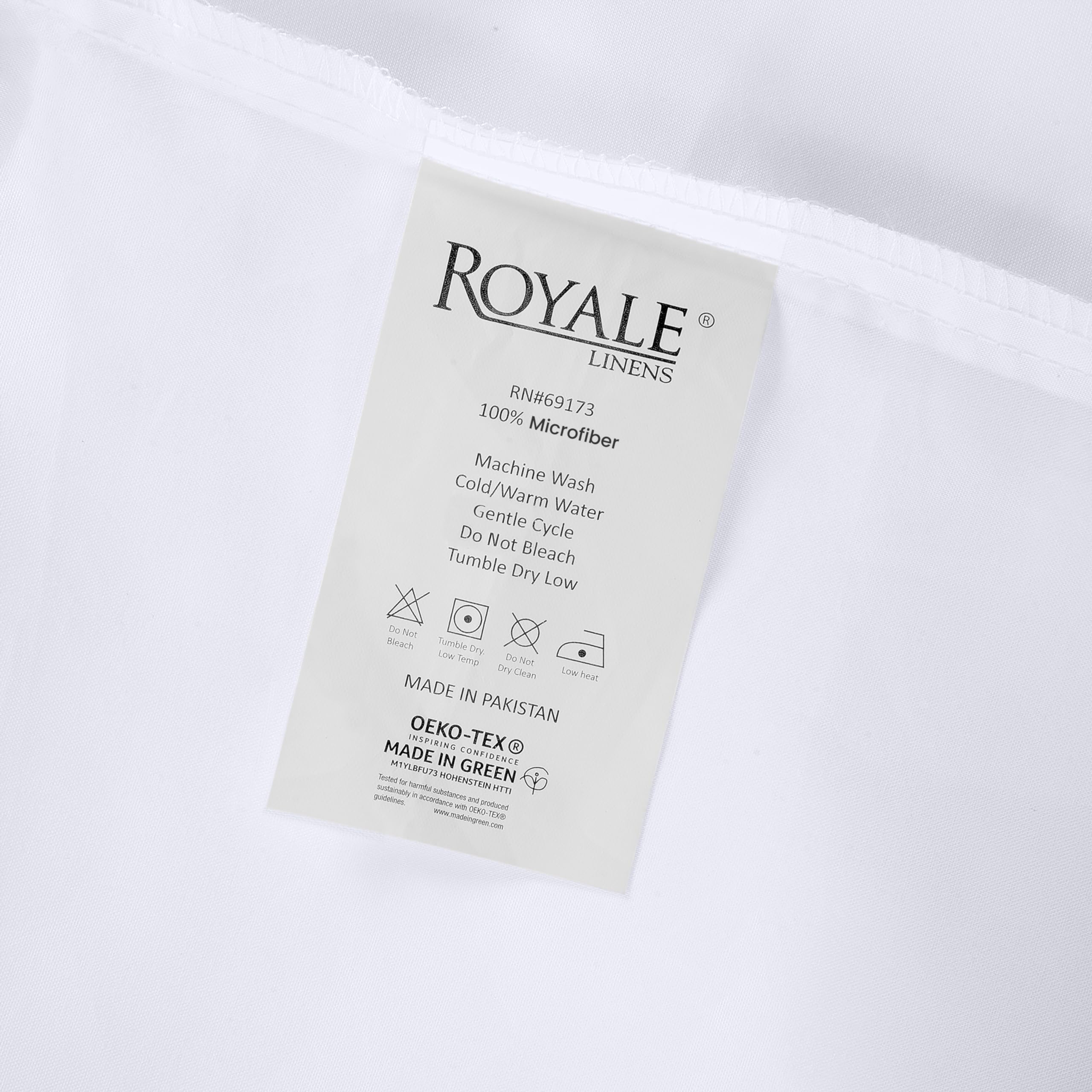 Royale Linens Fitted Sheet - Brushed Hotel Quality 1800 Ultra-Soft Wrinkle & Fade Resistant - Bottom Sheet - Deep Pocket Stretches Up to 16" - Fitted Sheet Only - Elastic Sheet (White)