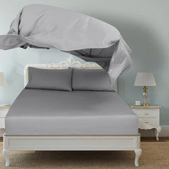 Royale Linen 2 Pack Bulk Flat Sheet Set - Top Sheet - Soft 1800 Microfiber - Wrinkle & Stain Resistant - for Hotel, Massage Table, Hospital, Dorm - Flat Sheet Sold Separately ( Silver)