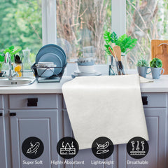 ROYALE LINENS Flour Sack Dish Towels - Kitchen Towel - Super Absorbent Flour Sack -100% Ring Spun Cotton -Tea Towels - for Embroidery, Cloth Diapers, Cheese Strainers (White - 28" X 28")