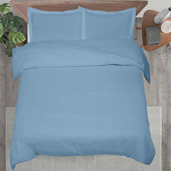 Royale Linens Lake Blue Duvet Cover - Duvet Cover Set - 3 Piece Double Brushed  Duvet Covers with Zipper Closure, 1 Duvet Cover and 2 Pillow Shams (Lake Blue)