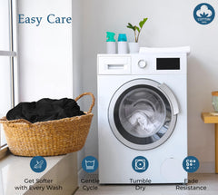 400 Thread Count 100% American Grown Cotton Flat Sheet - Cooling Sheets - Sheets - Luxury Sateen Weave - Flat Sheet Sold Separately - Soft Black Flat Sheet Only ( Night Black)