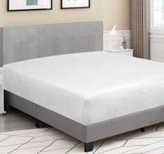 ROYALE LINENS 300 Thread Count 100% Long Staple Combed Cotton Fitted Sheet - Super Soft Deep Pocket Bottom Sheet - White Fitted Sheet  -Fitted Sheet Only - Elastic Sheet (White)