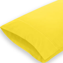 Royale Linens Pillowcase Set of 2 - Bed Pillow Cover  - Pillowcases - 1800 Brushed Microfiber, Wrinkle & Fade Resistant - Soft & Cozy- Pillow Case (Yellow)