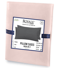 Royale Linens Pillowcase Set of 2 - Bed Pillow Cover - Pink Pillowcases - 1800 Brushed Microfiber, Wrinkle & Fade Resistant - Soft & Cozy- Pillow Case ( Pink)