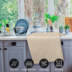 ROYALE LINENS Flour Sack Dish Towels - Kitchen Towel - Super Absorbent Flour Sack -100% Ring Spun Cotton -Tea Towels - for Embroidery, Cloth Diapers, Cheese Strainers (Natural - 28" X 28")