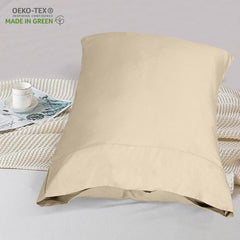ROYALE LINENS 300 Thread Count 100% Long Staple Combed Cotton Pillowcases Set of 2 - Ultra Soft - Bed Pillow Cover - Breathable, Cool & Crisp Percale Cream Pillow Cases ( Cream)