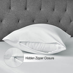Royale Linens Waterproof Pillow protector 2 Pack - Pillow Encasement - 100% Microfiber - Zippered Closure - Pillow Case - Smooth & Breathable (Pack Of 2, White)