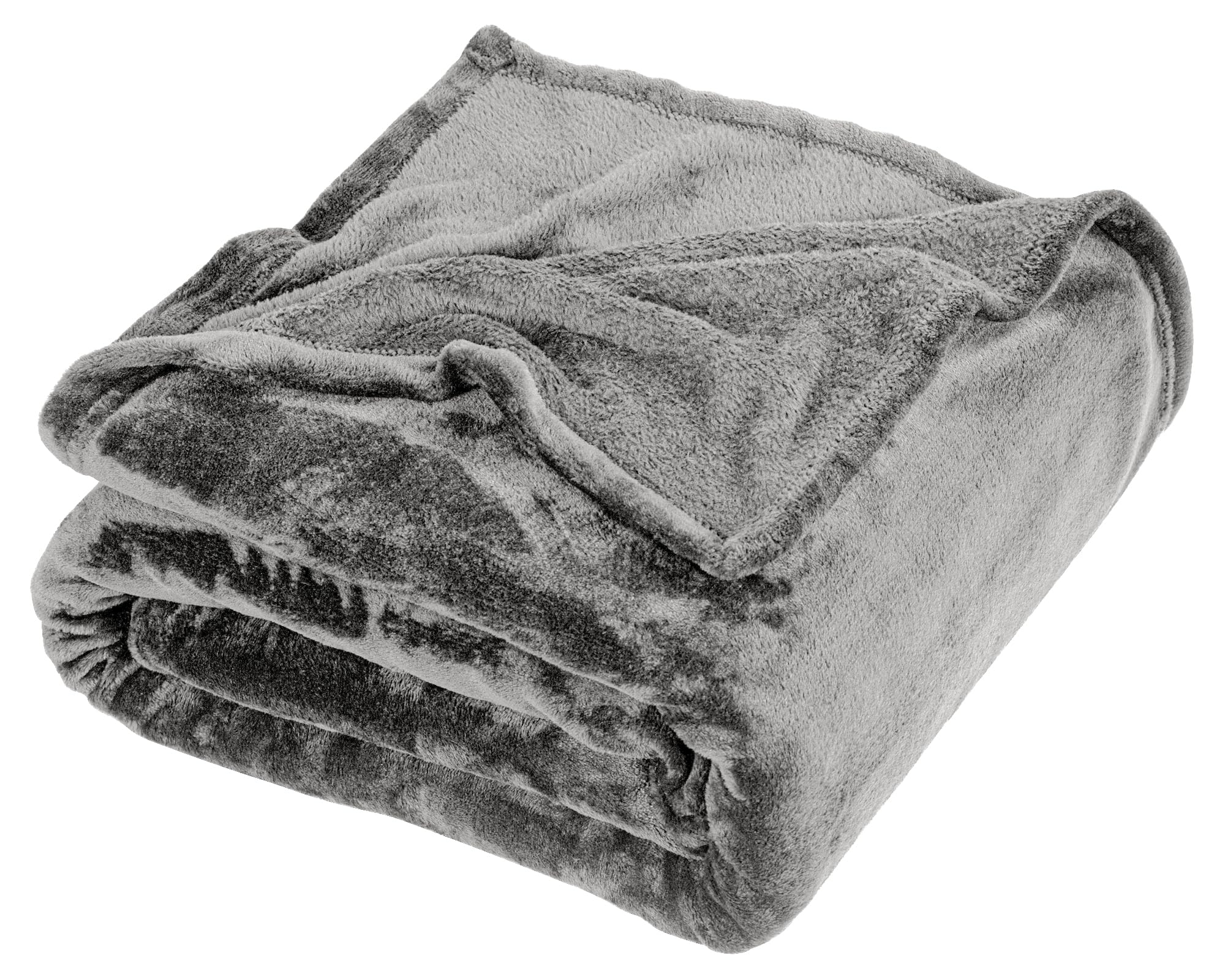 ROYALE LINENS Fleece Blanket Throw - Fleece Bed Blanket - All Season Warm Lightweight Super Soft Anti Static Throw Blanket - Grey Blanket - Hotel Quality- Blanket for Couch (Grey)