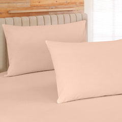 ROYALE LINENS 300 Thread Count 100% Long Staple Combed Cotton Sheet Set - 4 Piece Bed Sheet 1 Fitted Sheet, 1 Flat Sheet, 2 Pillow Case - Breathable, Cool & Crisp Percale Sheet Set ( Pink)