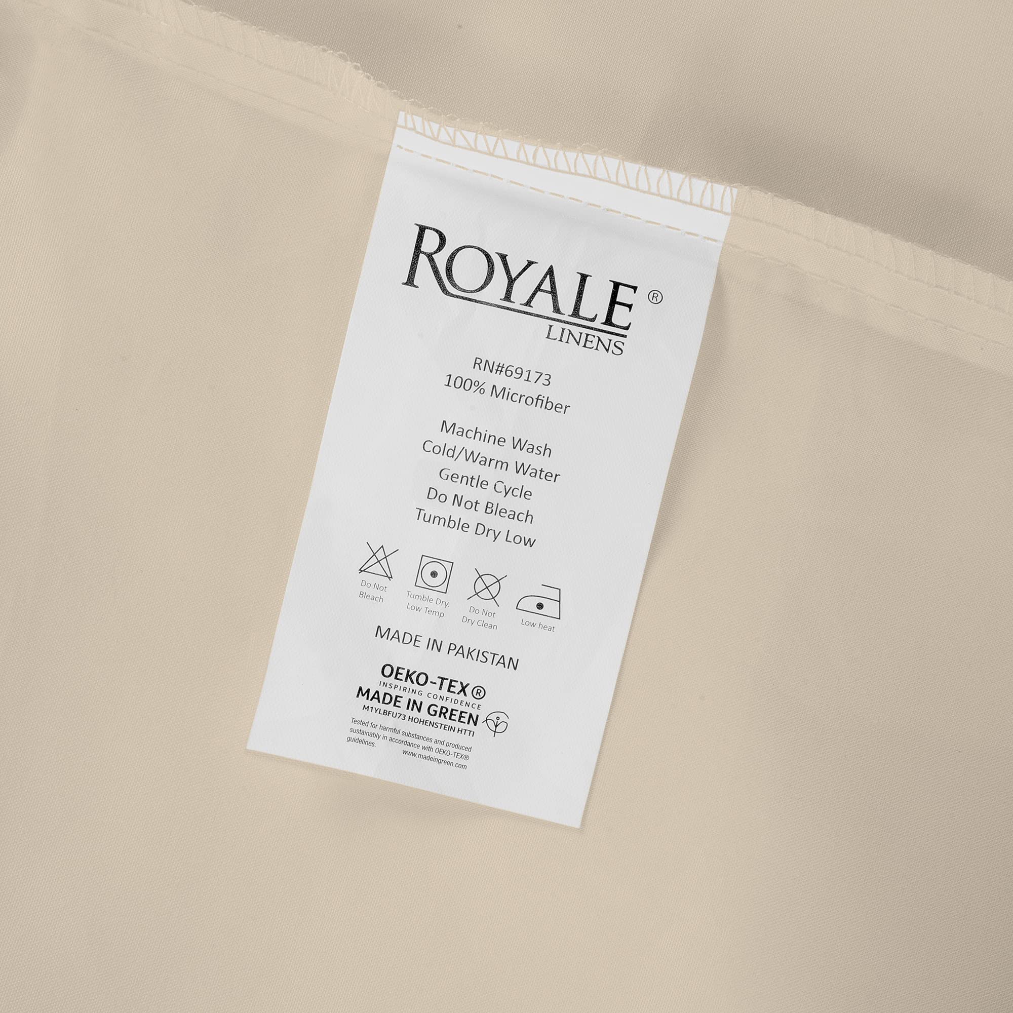 Royale Linens Pillowcase Set of 2 - Bed Pillow Cover - Sand Pillowcases - 1800 Brushed Microfiber, Wrinkle & Fade Resistant - Soft & Cozy- Pillow Case ( Sand)