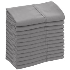 ROYALE LINENS Grey Pillowcase Set of 12 -  Bed Pillow Cover - 1800 Brushed Microfiber - Wrinkle & Fade Resistant - Bulk Pillow Cases - Hotel Quality Pillow Case 12 Pack (Grey)