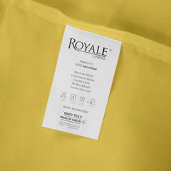 Royale Linens Fitted Sheet - Brushed Hotel Quality 1800 Soft Wrinkle & Fade Resistant - Bottom Sheet - Deep Pocket Stretches Up to 16" - Fitted Sheet Only - Elastic Sheet (Yellow)