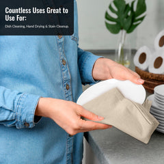 ROYALE LINENS Flour Sack Dish Towels - Kitchen Towel - Super Absorbent Flour Sack -100% Ring Spun Cotton -Tea Towels - for Embroidery, Cloth Diapers, Cheese Strainers (Natural - 28" X 28")