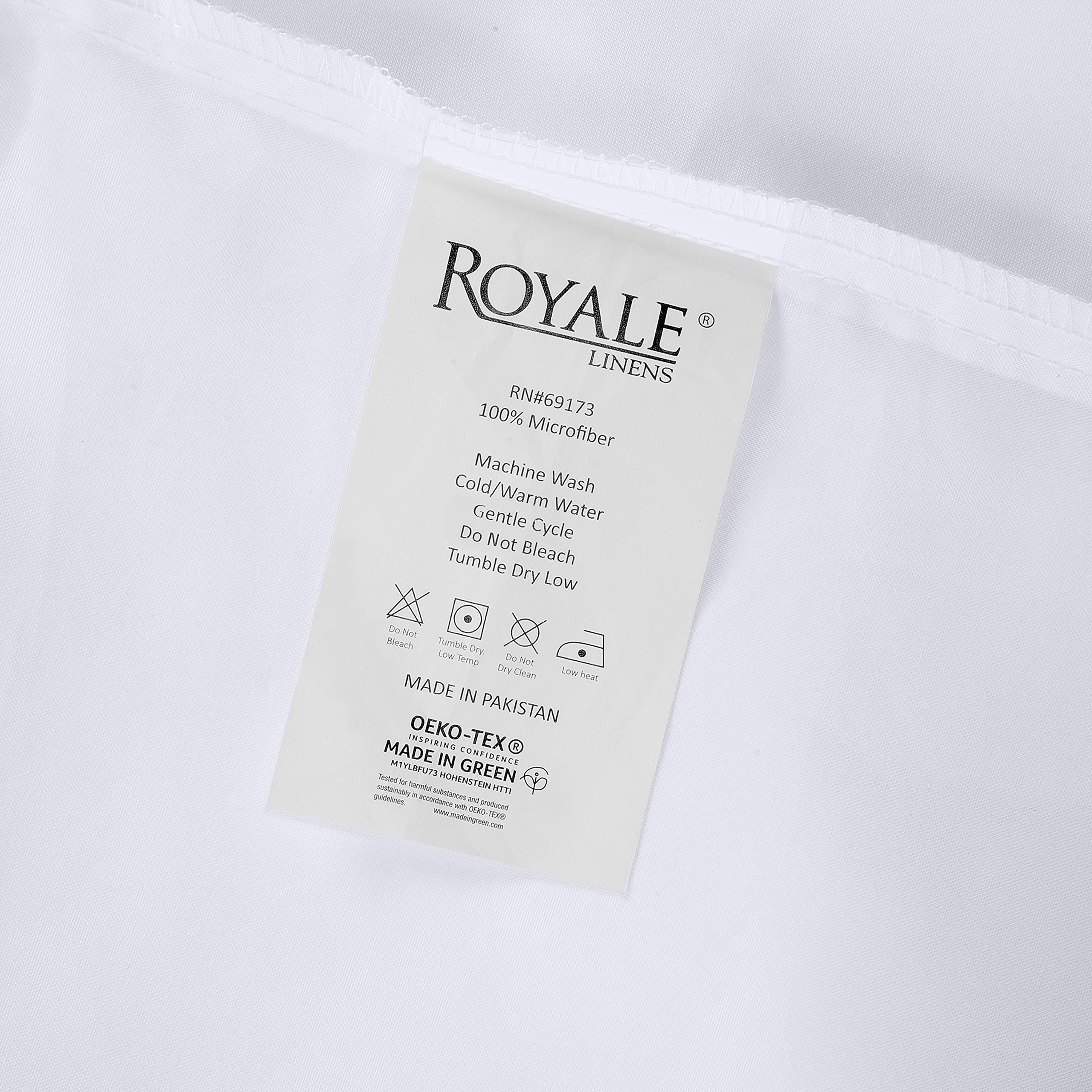 Royale Linens Pillowcase Set of 2 - Bed Pillow Cover  - White Pillowcases - 1800 Brushed Microfiber, Wrinkle & Fade Resistant - Soft & Cozy- Pillow Case ( White)