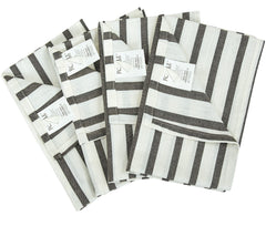 ROYALE Kitchen Towel 4 Pack - 100% Cotton Kitchen Dish Towel - Tea Towels - Reusable Cleaning Cloths - Highly Absorbent Bar Towel - Large Dish Towels - Wiping Cloth - ( Black Stripe)